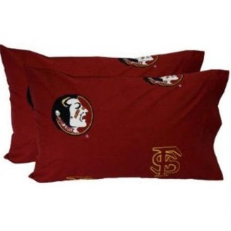 COLLEGE COVERS College Covers FSUPCKGPR FSU Printed Pillow Case- King- Set of 2- Solid FSUPCKGPR